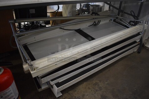 4 White Metal Lighted Sign Holders. 49.5x5x24. 4 Times Your Bid!