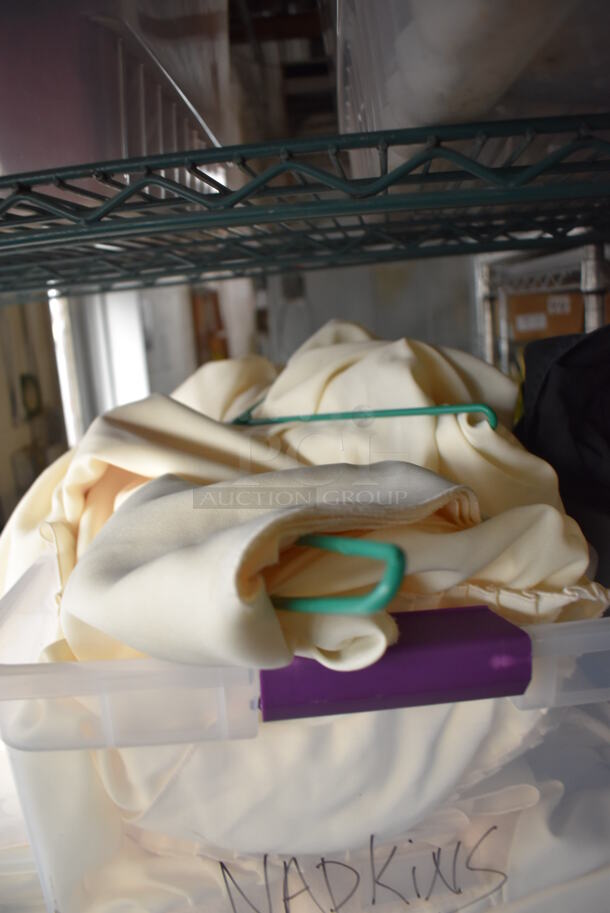 ALL ONE MONEY! Lot of 4 Tiers Worth of Various Items Including Tablecloths! Does Not Include Shelving Unit - Image 12 of 12