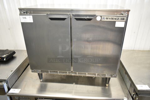 Beverage Air UCR34Y-17 Stainless Steel Commercial 2 Door Undercounter Cooler. 115 Volts, 1 Phase. Tested and Working!