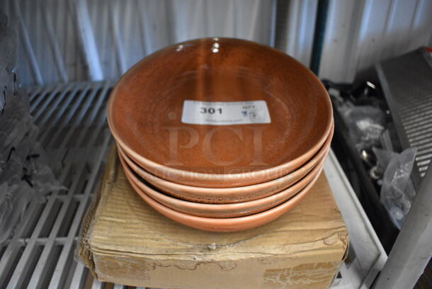 7 Brown Ceramic Oval Plates. 12.5x9.5x1.5. 7 Times Your Bid!
