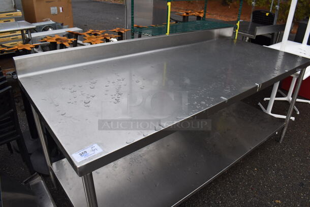 Stainless Steel Table w/ Back Splash and Under Shelf. 84x36x41 - Image 2 of 5