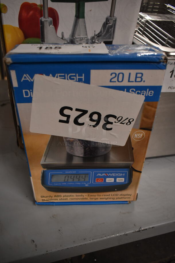BRAND NEW SCRATCH AND DENT! AvaWeigh 334PC20 20 lb. Compact Digital Portion Control Scale. Tested and Working! - Image 2 of 3