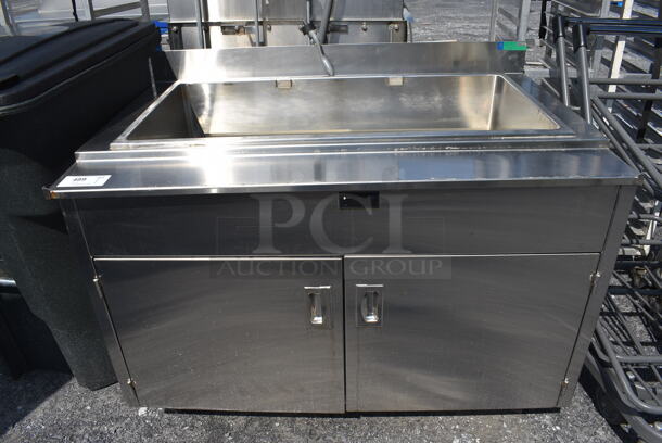 Stainless Steel Commercial Steam Table w/ Backsplash and 2 Doors. 48x30x38