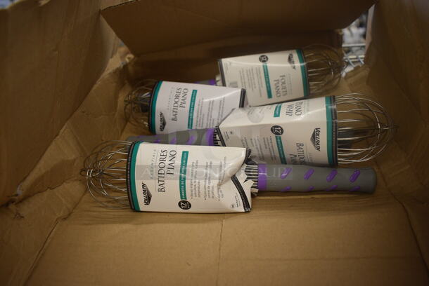 4 BRAND NEW IN BOX! Vollrath Stainless Steel Piano Whip Whisks. 12