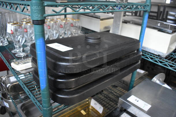 ALL ONE MONEY! Lot of 3 Black Poly Lids, Drip Tray w/ Grate and Auger for Taylor Ice Cream Machine - Image 4 of 4