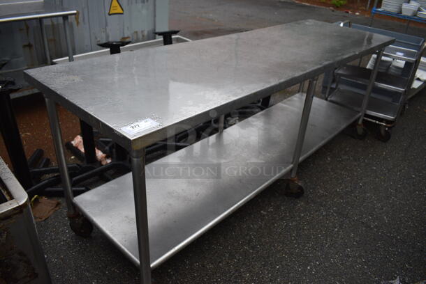 Stainless Steel Table w/ Stainless Steel Under Shelf on Commercial Casters. 96x30x36 - Image 1 of 4