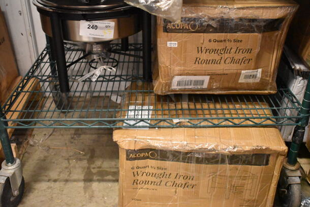 3 BRAND NEW SCRATCH AND DENT! Acopa 6 Qt. Wrought Iron Pillar Round Chafer. 3 Times Your Bid! - Image 2 of 7
