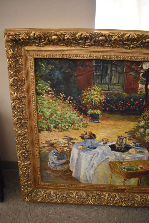 Framed Canvas Painting Reproduction of The Luncheon by Claude Monet From Art Dealer Ed Mero! - Image 4 of 7