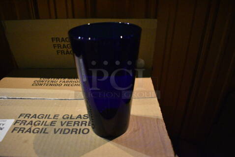 10 Boxes of 12 BRAND NEW Libbey 171B Blue Flare Cooler Beverage Glasses. 3.5x3.5x6. 10 Times Your Bid! (bar)