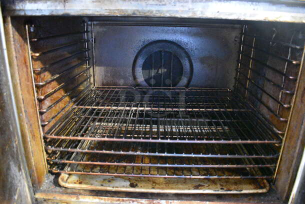 2 Blodgett Stainless Steel Commercial Electric Powered Full Size Convection Ovens w/ Solid Doors, Metal Oven Racks and Thermostatic Controls. 208-220 Volts, 3 Phase. 38x39x65. 2 Times Your Bid! - Image 5 of 10