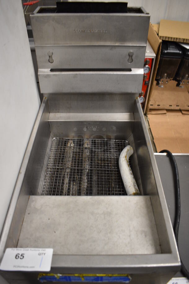 Pitco Frialator Stainless Steel Commercial Floor Style Natural Gas Powered Deep Fat Fryer on Commercial Casters. 90,000 BTU. 15.5x30x48 - Image 4 of 6