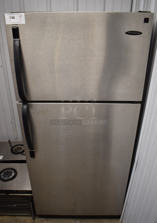 Frigidaire FRT18P6BSB4 Metal Cooler Freezer Combo Unit. 115 Volts, 1 Phase. 30x32x65.5. Cannot Test - Unit Needs New Power Cord