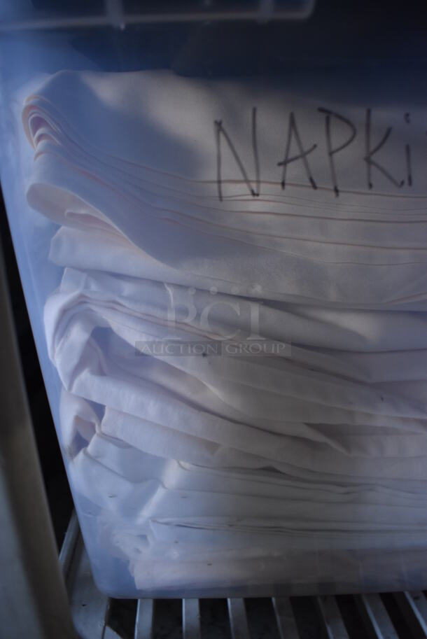 ALL ONE MONEY! Lot of 4 Tiers Worth of Various Items Including Tablecloths! Does Not Include Shelving Unit - Image 10 of 11