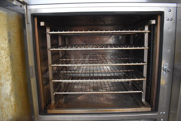 LATE MODEL! Blodgett BLCT-62 H / CPE 2.06 Stainless Steel Commercial Electric Powered Combi Oven w/ Hoodini Hood on Commercial Casters. 208 Volts, 3 Phase. 44x41x84 - Image 5 of 10