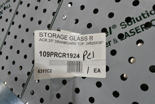 BRAND NEW SCRATCH AND DENT! Advance Tabco PRCR-19-24 Prestige Series 24" x 25" Stainless Steel Glass Rack Storage Cabinet with Drainboard Top - Image 6 of 7