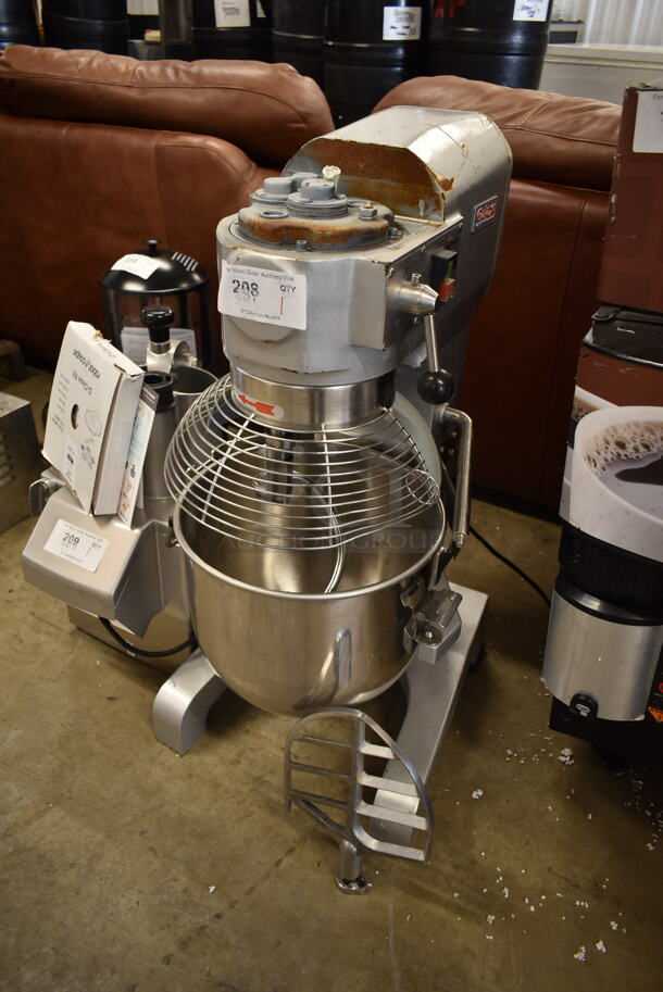Galaxy 177GMIX20 Commercial 20 Quart Planetary Dough Mixer w/ Stainless Steel Mixing Bowl, Bowl Guard, Dough Hook and Paddle Attachments. 110 Volts, 1 Phase. Cannot Test Due To Cut Power Cord - Image 1 of 9