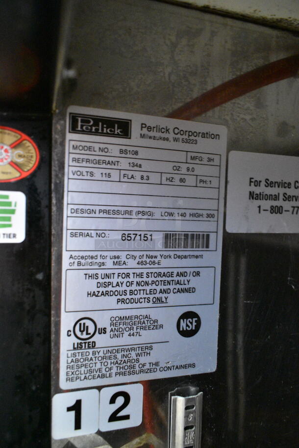 Perlick BS108 Metal Commercial Direct Draw Kegerator w/ 6 Tap Beer Tower on Commercial Casters. 115 Volts, 1 Phase. Tested and Powers On But Does Not Get Cold - Image 9 of 9