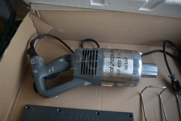 LIKE NEW! Robot Coupe MP 450 Turbo Stainless Steel Commercial Immersion Blender Base. Tested and Working!  - Image 4 of 8