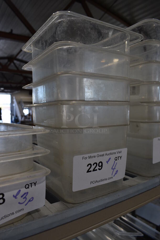 ALL ONE MONEY! Lot of 4 Clear Poly 1/6 Size Drop In Bins! 1/6x6 - Image 2 of 2