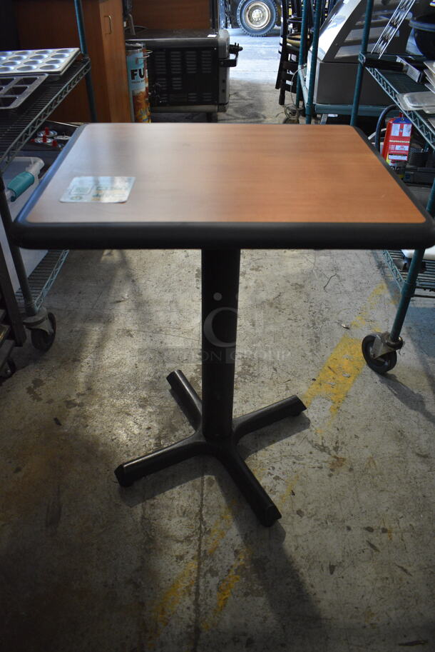 4 Square Tables With Faux/Black Tops And Cross Base Plate. Cosmetic Condition May Vary. 4 Times Your Bid! 