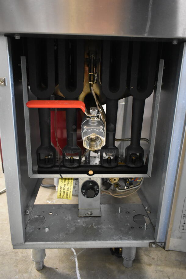 2021 Standard Range SR-F4-LP Stainless Steel Commercial Floor Style Propane Gas Powered Deep Fat Fryer w/ 2 Metal Fry Baskets. 120,000 BTU.  - Image 5 of 6