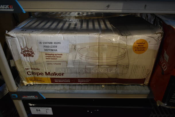 BRAND NEW SCRATCH AND DENT! Carnival King 382TCM16A Stainless Steel Commercial Countertop 16" Non-Stick Crepe Maker 120 Volts, 1 Phase. Tested and Working! - Image 2 of 5
