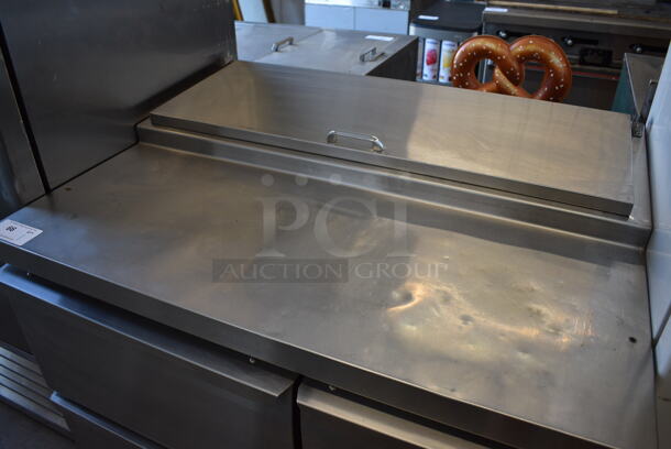 Continental Stainless Steel Commercial Prep Table w/ 3 Drawers on Commercial Casters. 43x35x39. Tested and Powers On But Does Not Get Cold - Image 3 of 7