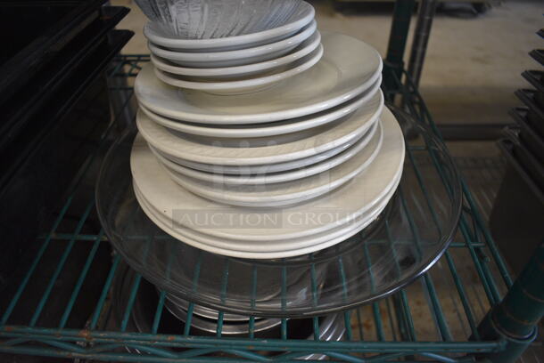 ALL ONE MONEY! Lot of 16 Various Dishes; Glass Plate, Glass Bowl and 14 White Ceramic Plates! - Image 3 of 3