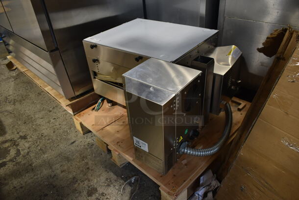 BRAND NEW SCRATCH AND DENT! Cooking Performance Group CPG 351ICOED Stainless Steel Commercial Countertop Electric Powered Conveyor Oven. Missing Conveyor Belt. 240 Volts.  - Image 2 of 7