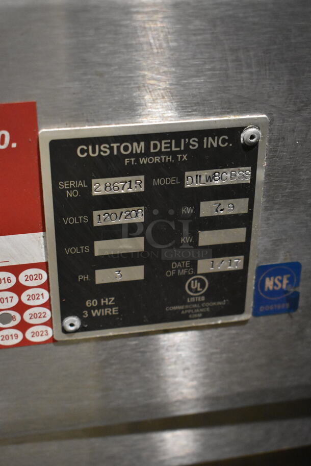 Custom Deli's Inc DILW8CBSS Stainless Steel Commercial Floor Style Heated Display Case Merchandiser. 120/208 Volts, 3 Phase.  - Image 8 of 8