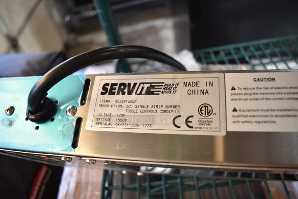 BRAND NEW SCRATCH AND DENT! ServIt 423SWT60CP 30" High Wattage Strip Warmer with On/Off Toggle Controls and Cord. 120 Volts, 1 Phase. - Image 5 of 5