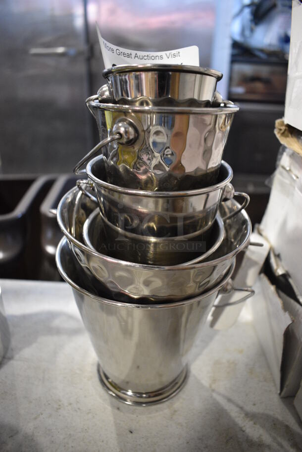 6 Various Stainless Steel Buckets. Includes 3x3x2.5. 6 Times Your Bid! - Image 1 of 3