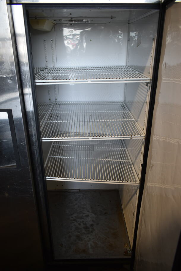 2012 True TG2R-2S ENERGY STAR Stainless Steel Commercial 2 Door Reach In Cooler w/ Poly Coated Racks on Commercial Casters. 115 Volts, 1 Phase. Tested and Working! - Image 6 of 6