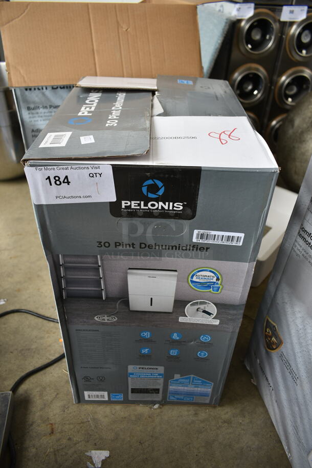 IN ORIGINAL BOX! Pelonis PAD30C1AWT ENERGY STAR 30 Pint Dehumidifier. 115 Volts, 1 Phase. - Image 1 of 9