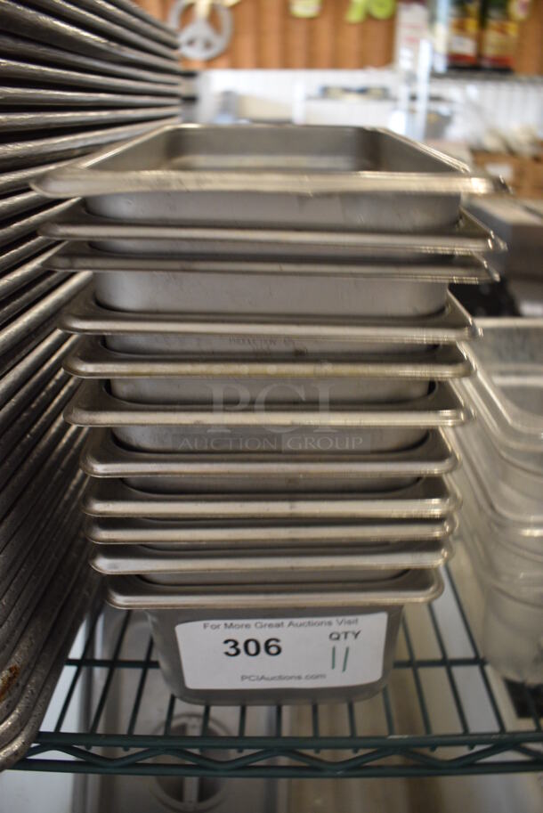 11 Stainless Steel 1/4 Size Drop In Bins. 1/4x4. 11 Times Your Bid!