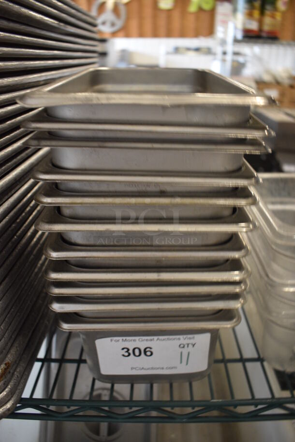 11 Stainless Steel 1/4 Size Drop In Bins. 1/4x4. 11 Times Your Bid! - Image 1 of 3