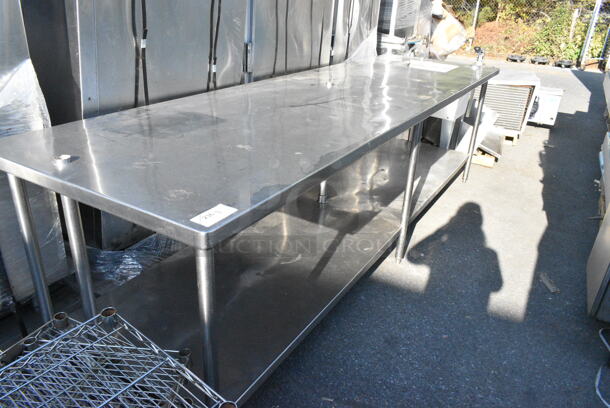 Stainless Steel Table w/ Mounted Commercial Can Opener, Bay and Under Shelf.  - Image 1 of 3