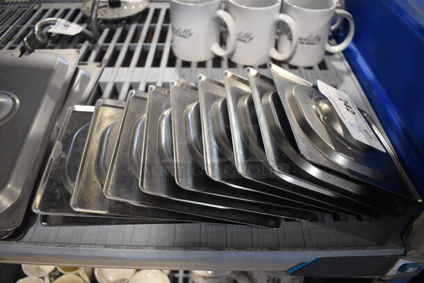 10 Stainless Steel 1/6 Size Drop In Bin Lids. 10 Times Your Bid! - Image 2 of 2