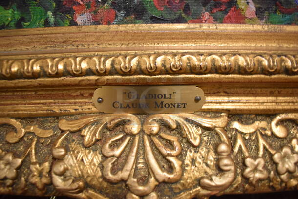 Framed Canvas Painting Reproduction of Gladioli by Claude Monet From Art Dealer Ed Mero! - Image 8 of 8