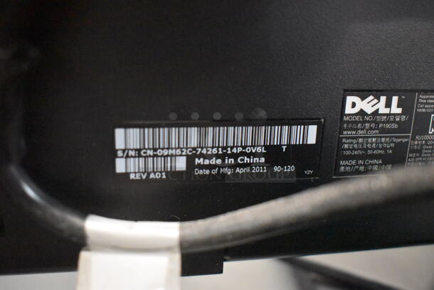 2 Dell P190St 19" Computer Monitors. 100-240 Volts, 1 Phase. 2 Times Your Bid! - Image 12 of 12