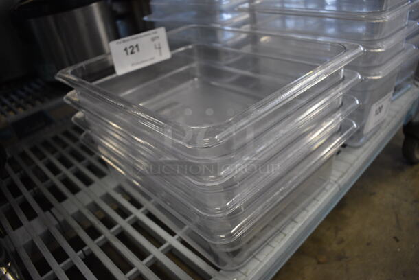 ALL ONE MONEY! Lot of 4 Winco Clear Poly 1/2 Size Drop In Bins. 1/2x4 - Image 2 of 3