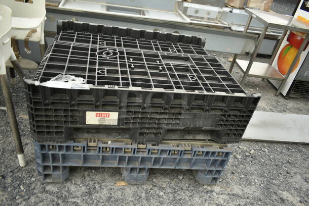 2 Collapsible Bulk Container / Pallet Gaylord Including Uline H-4052. 2 Times Your Bid!