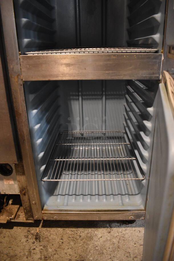 Delfield Stainless Steel Commercial Two Half Size Door Reach In Freezer on Commercial Casters. 115 Volts, 1 Phase. 25.5x32x80. Tested and Working! - Image 5 of 6