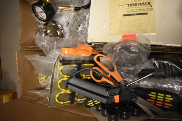 ALL ONE MONEY! 2 Pallet Lots of Car Cleaning Supplies and Tools! Items Including Brushes, Lexol Sponges, Jumper Cables, All Purpose Joint Compound, Glass Sealant, and Boom Mat - Image 5 of 12