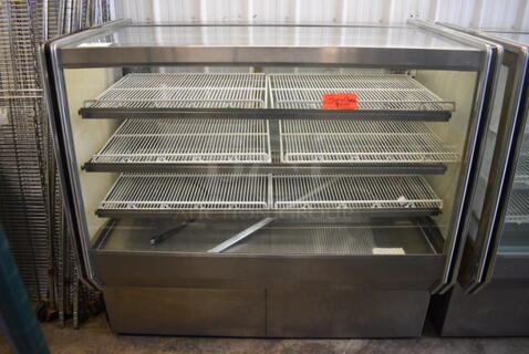 Stainless Steel Commercial Floor Style Deli Display Case Merchandiser w/ Poly Coated Racks. 115 Volts, 1 Phase. 57x35x56. Tested and Working!