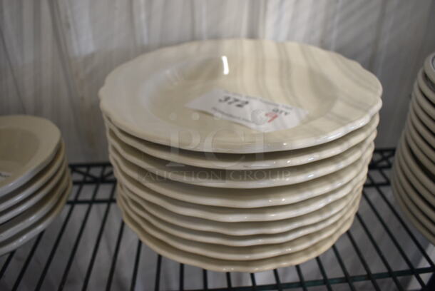 9 White Ceramic Pasta Plates. 9x9x2. 9 Times Your Bid!