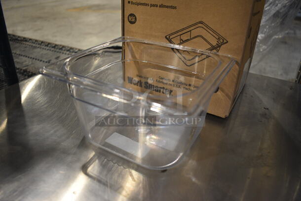 6 BRAND NEW IN BOX! Rubbermaid FG105P00CLR Clear Poly 1/6 Size Drop In Bins. 1/6x4. 6 Times Your Bid! - Image 2 of 6