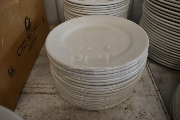 19 White Ceramic Plates. 6.75x6.75x1. 19 Times Your Bid!