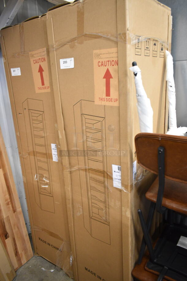 BRAND NEW! Galaxy 177GDN5RBW Metal Commercial Single Door Reach In Cooler Merchandiser w/ Poly Coated Racks and Red, White, and Blue LED Lighting. 110-120 Volts, 1 Phase. - Image 2 of 3