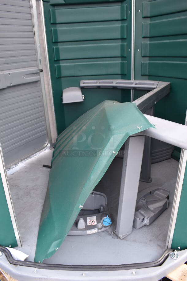 BRAND NEW SCRATCH AND DENT! PolyJohn SA1-1003 We'll Care III Evergreen Wheelchair Accessible Portable Restroom. 96x84x92 - Image 7 of 8